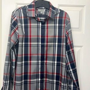 Mens performance long sleeve button down.
